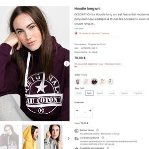 Au coton original long hoodie